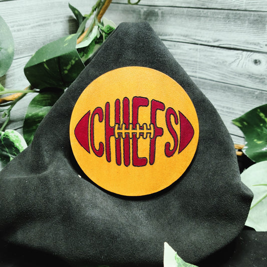 Chiefs Football - Leather Coaster