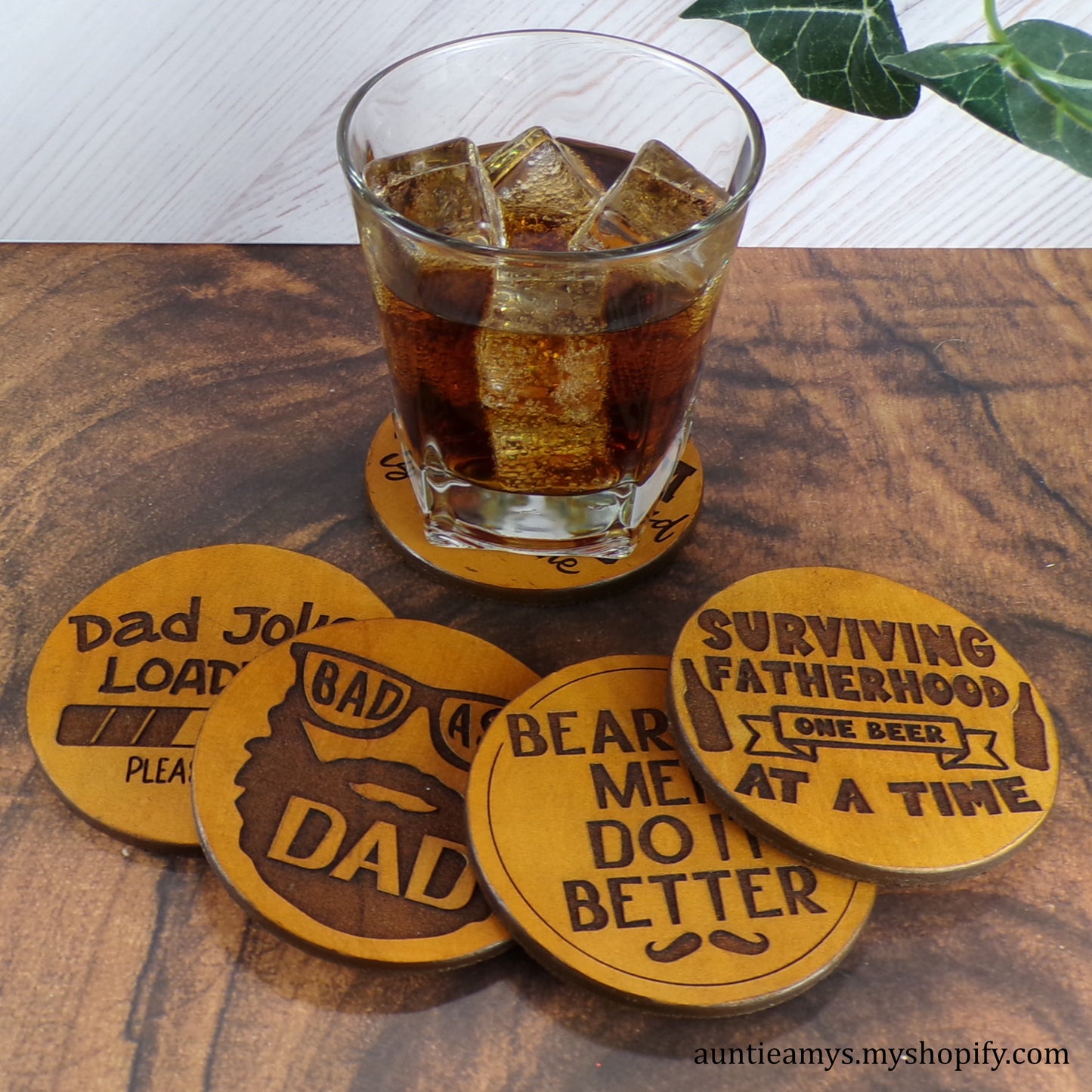 Bearded Men Do It Better - Leather Coaster