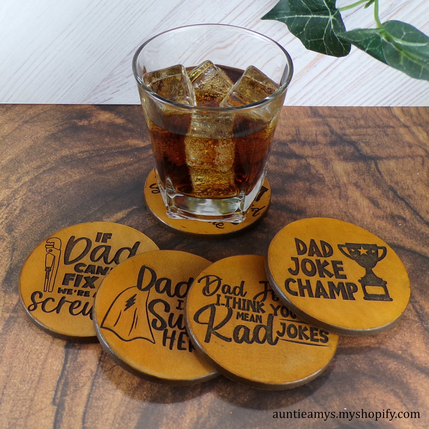 If Dad Can't Fix It We're Screwed - Leather Coaster