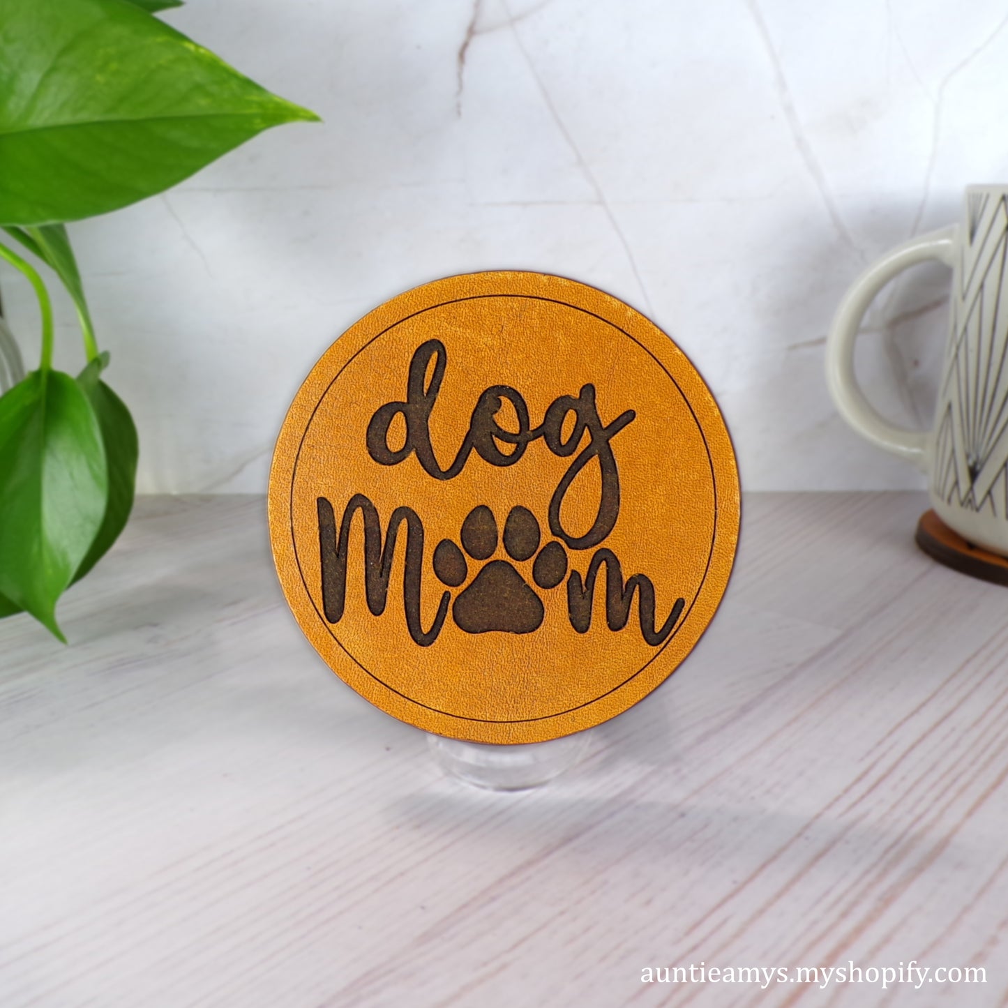 Dog Mom - Leather Coaster