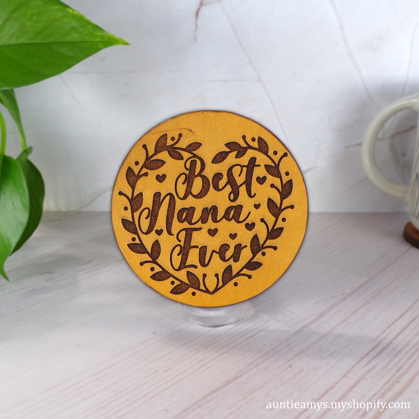 Best Nana Ever - Leather Coaster