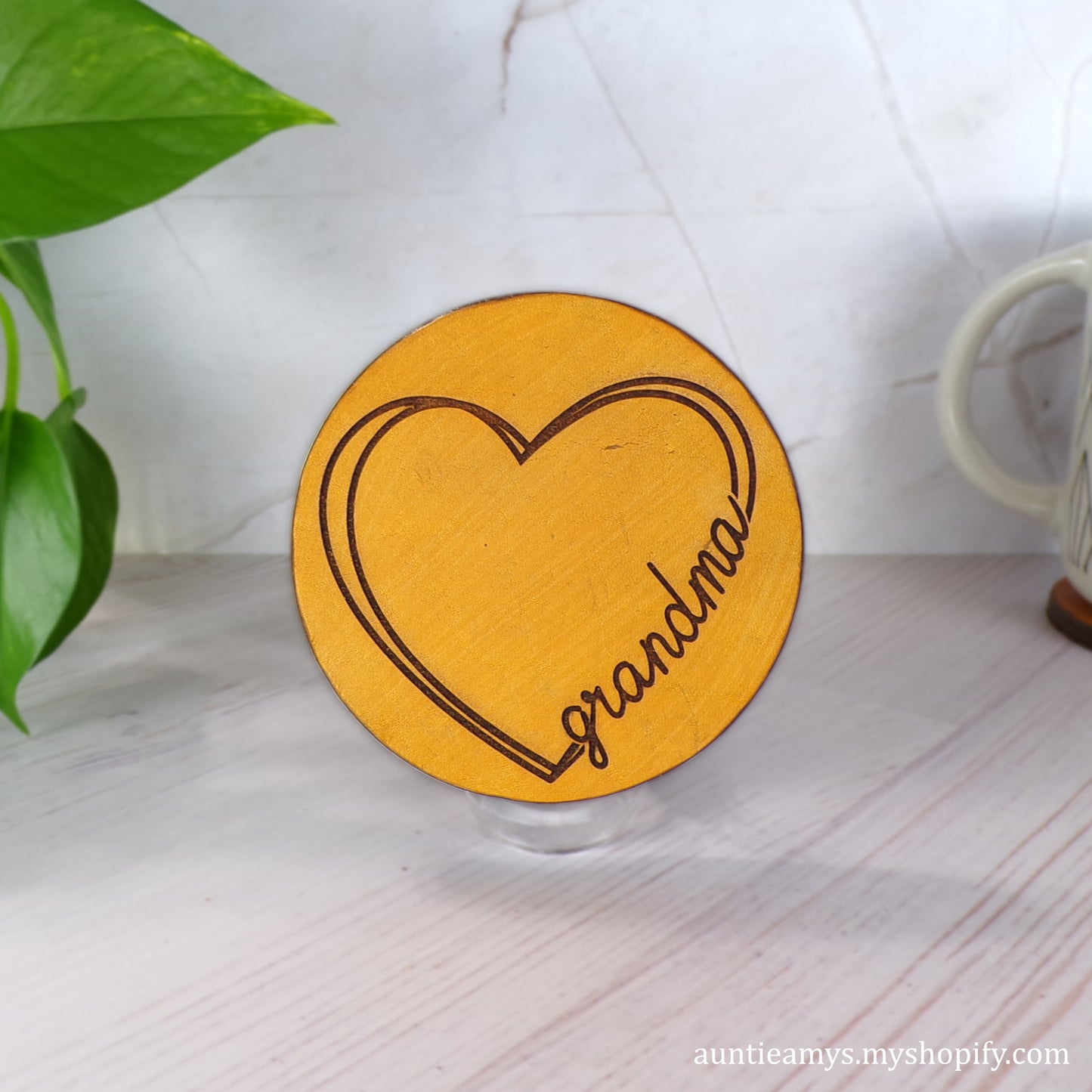 Love Grandma - Leather Coaster