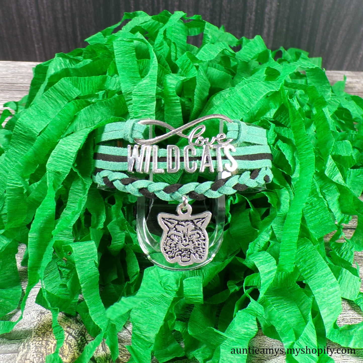 Wildcats Braided Charm Bracelet - De Soto HS