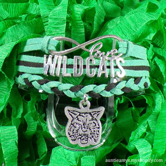 Wildcats Braided Charm Bracelet - De Soto HS