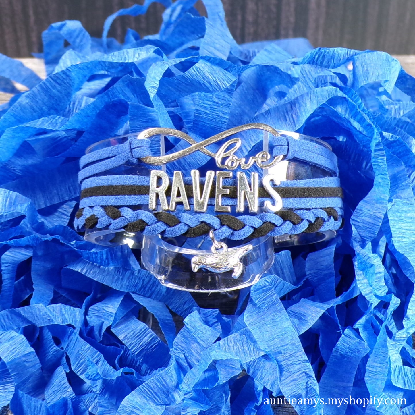 Ravens Braided Charm Bracelet - Olathe Northwest