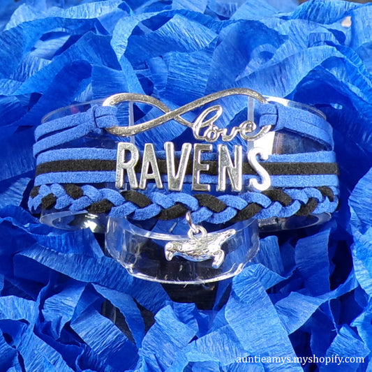 Ravens Braided Charm Bracelet - Olathe Northwest