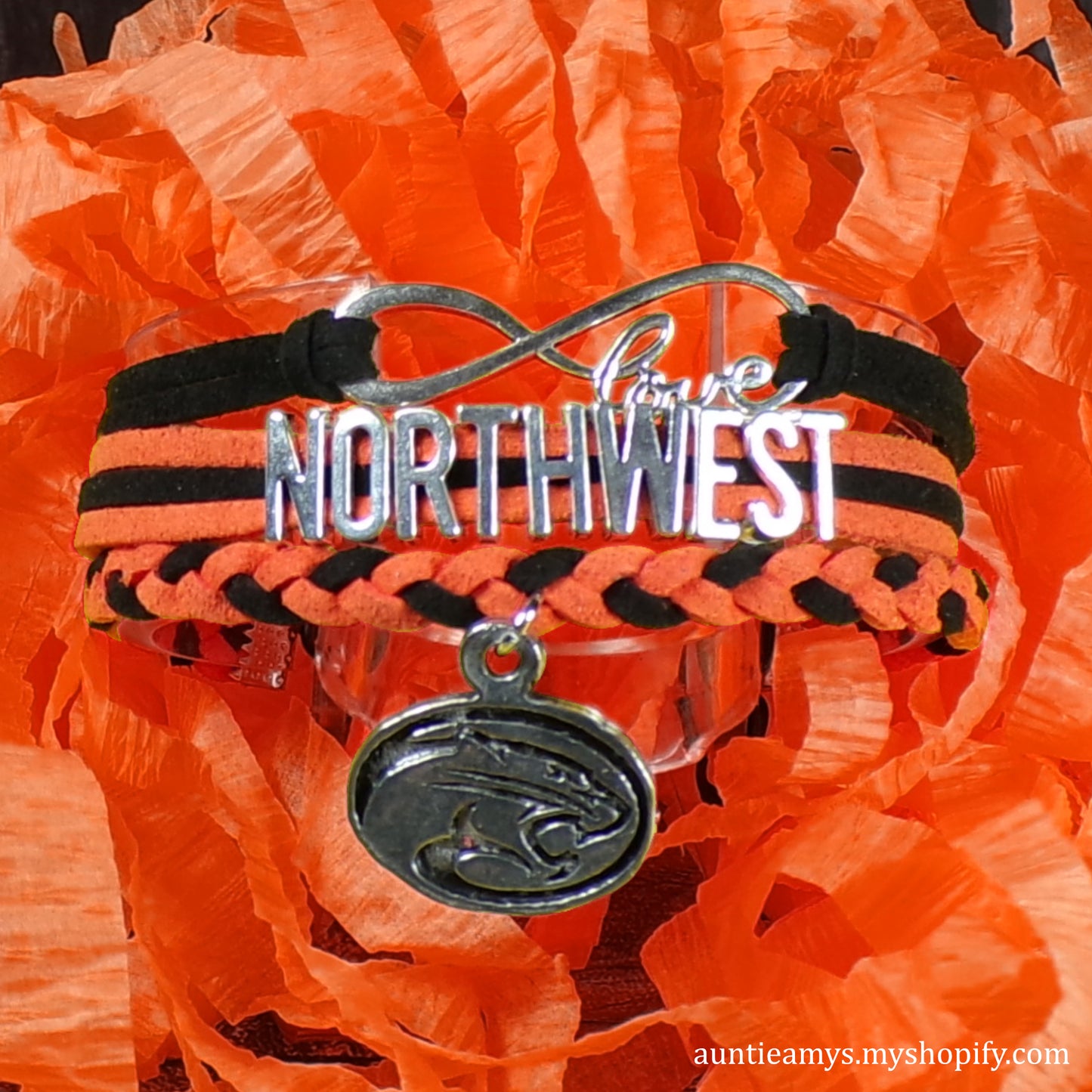 Northwest Cougars Braided Charm Bracelet - Shawnee Mission NW