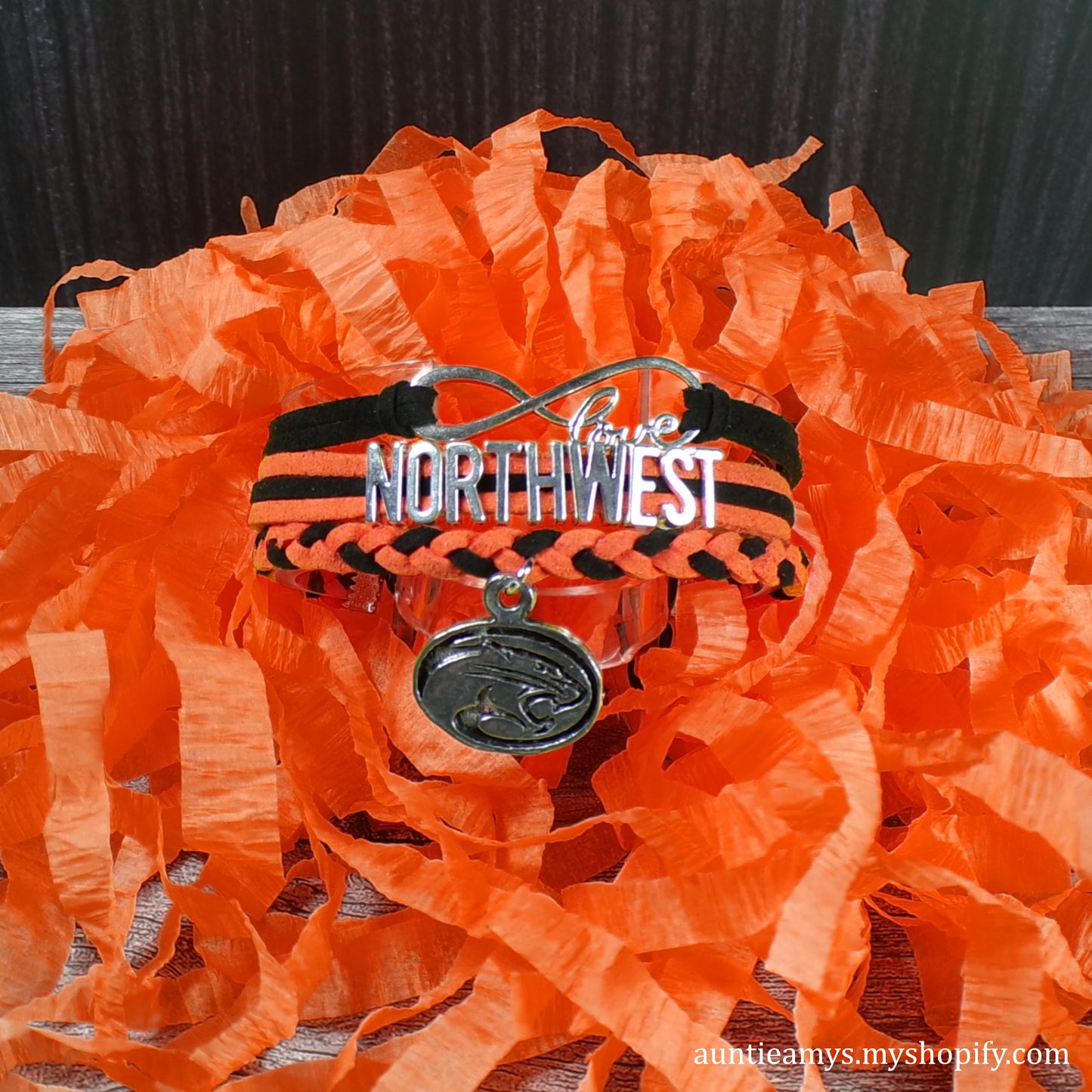 Northwest Cougars Braided Charm Bracelet - Shawnee Mission NW