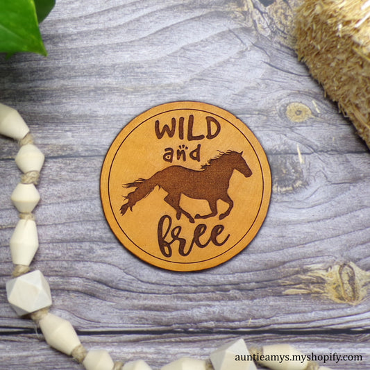 Wild And Free - Leather Coaster