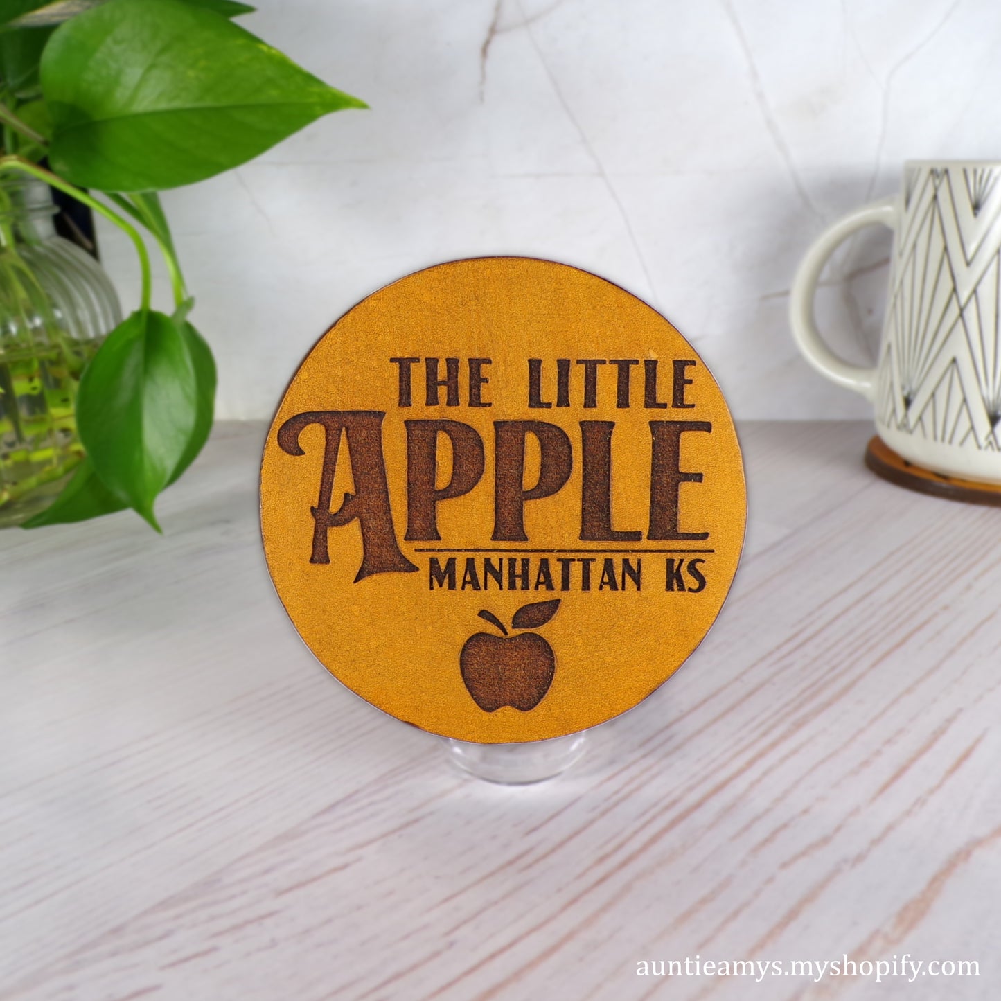 The Little Apple, Manhattan KS - Leather Coaster