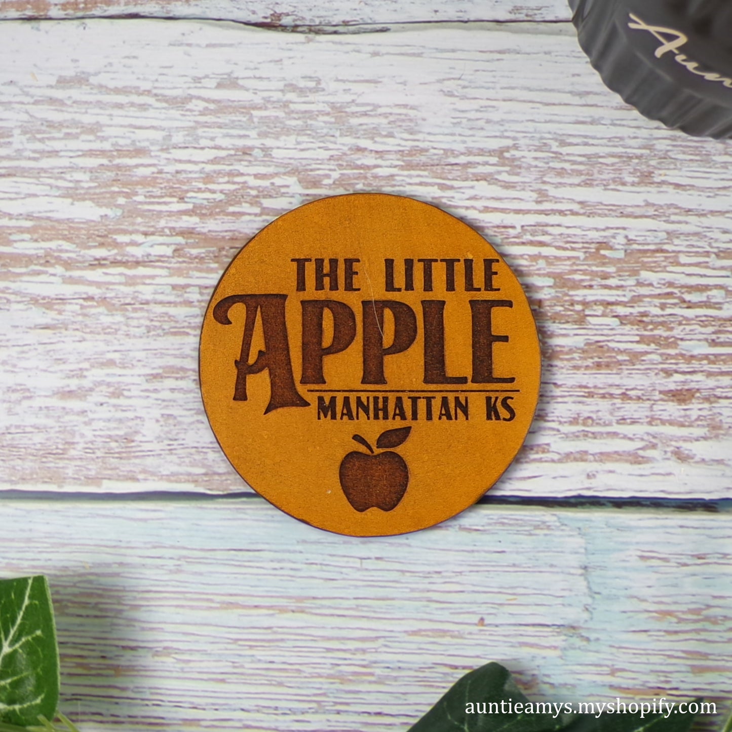 The Little Apple, Manhattan KS - Leather Coaster