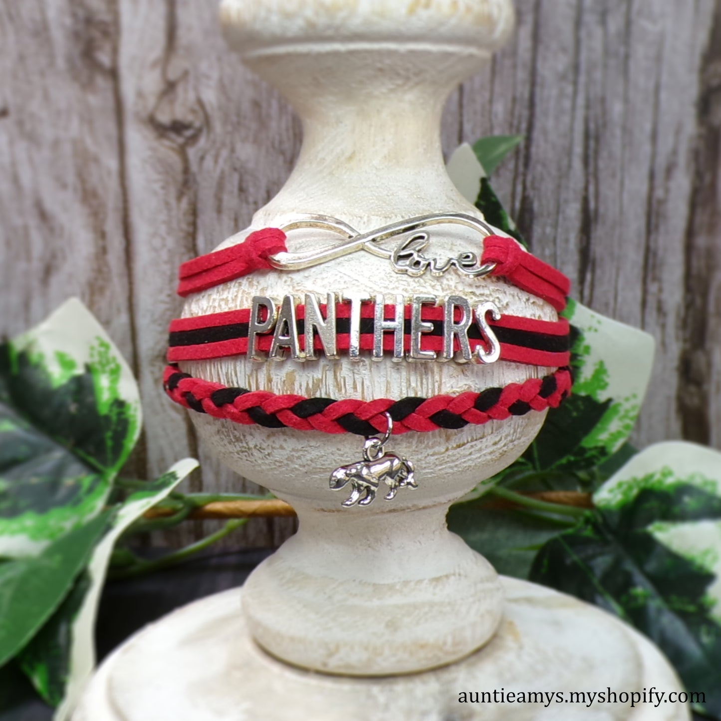 Panthers Braided Charm Bracelet - Lexington Trails