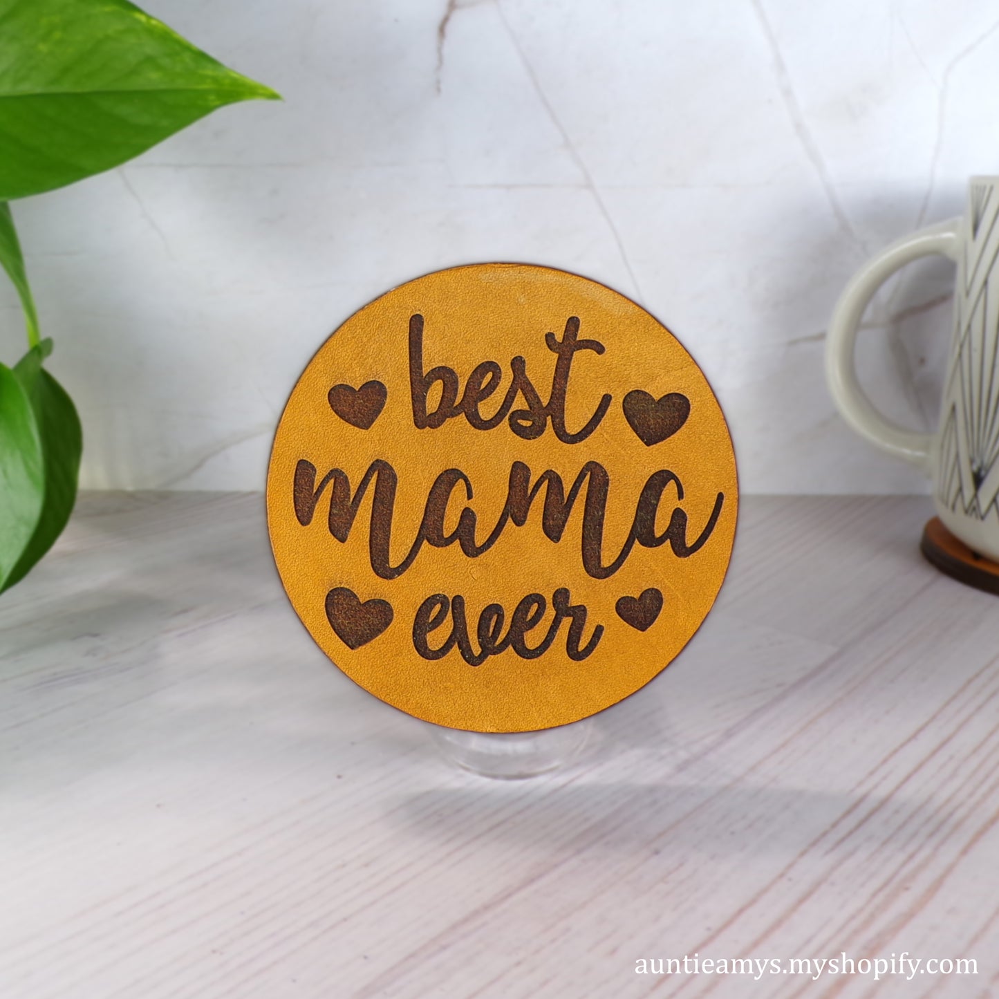 Best Mama Ever - Leather Coaster