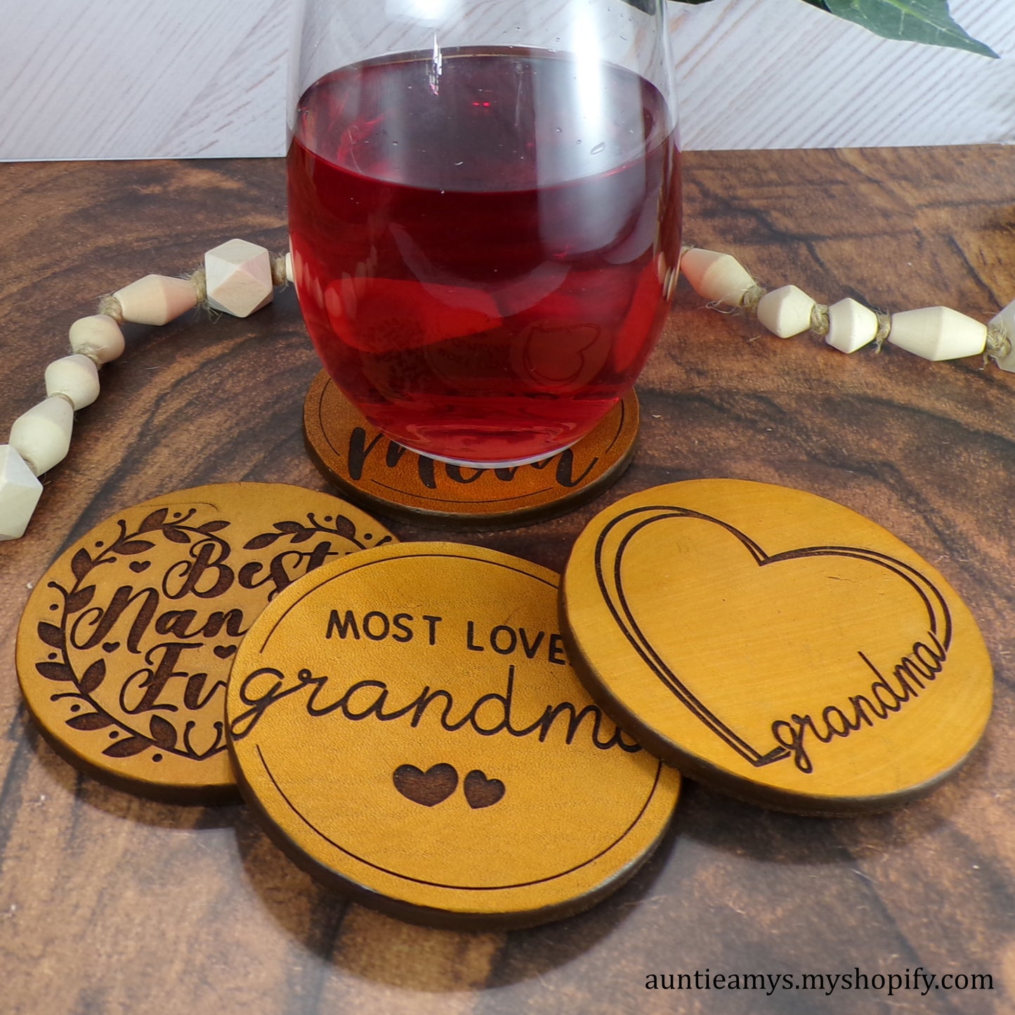 Love Grandma - Leather Coaster