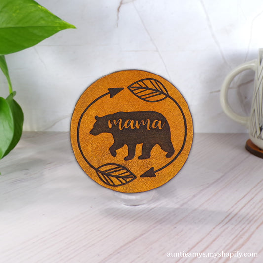 Mama Bear Alt - Leather Coaster