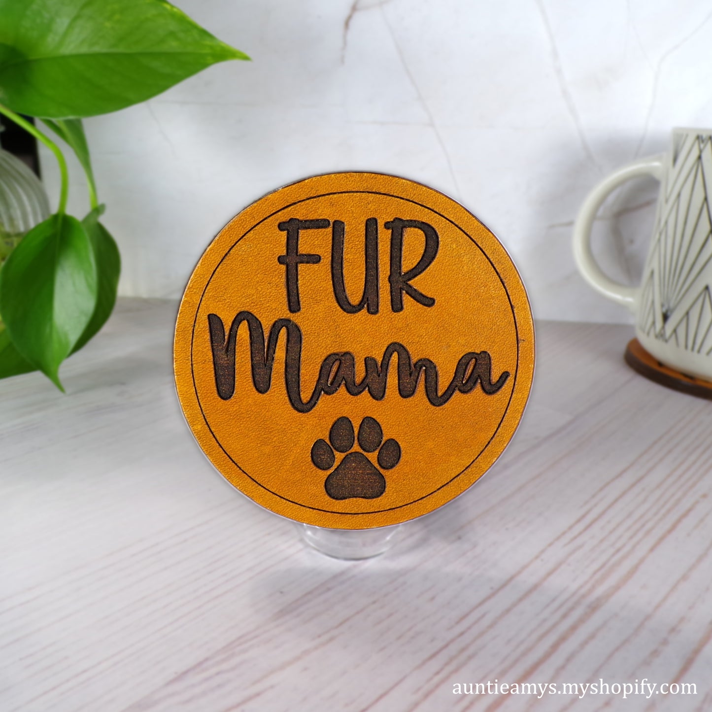 Fur Mama - Leather Coaster