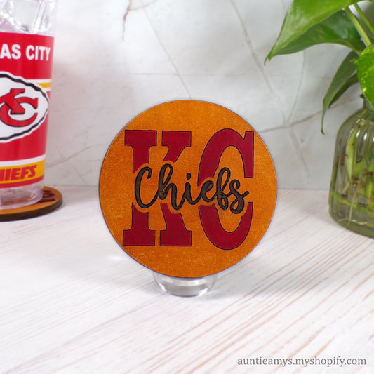 KC Chiefs - Leather Coaster