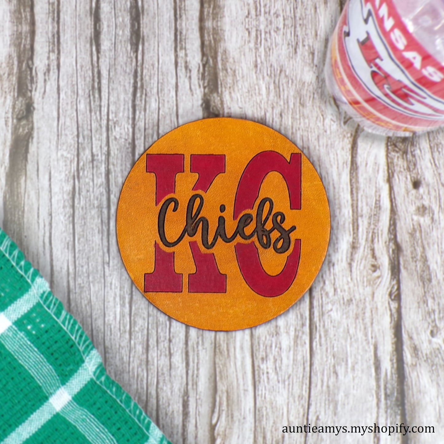 KC Chiefs - Leather Coaster