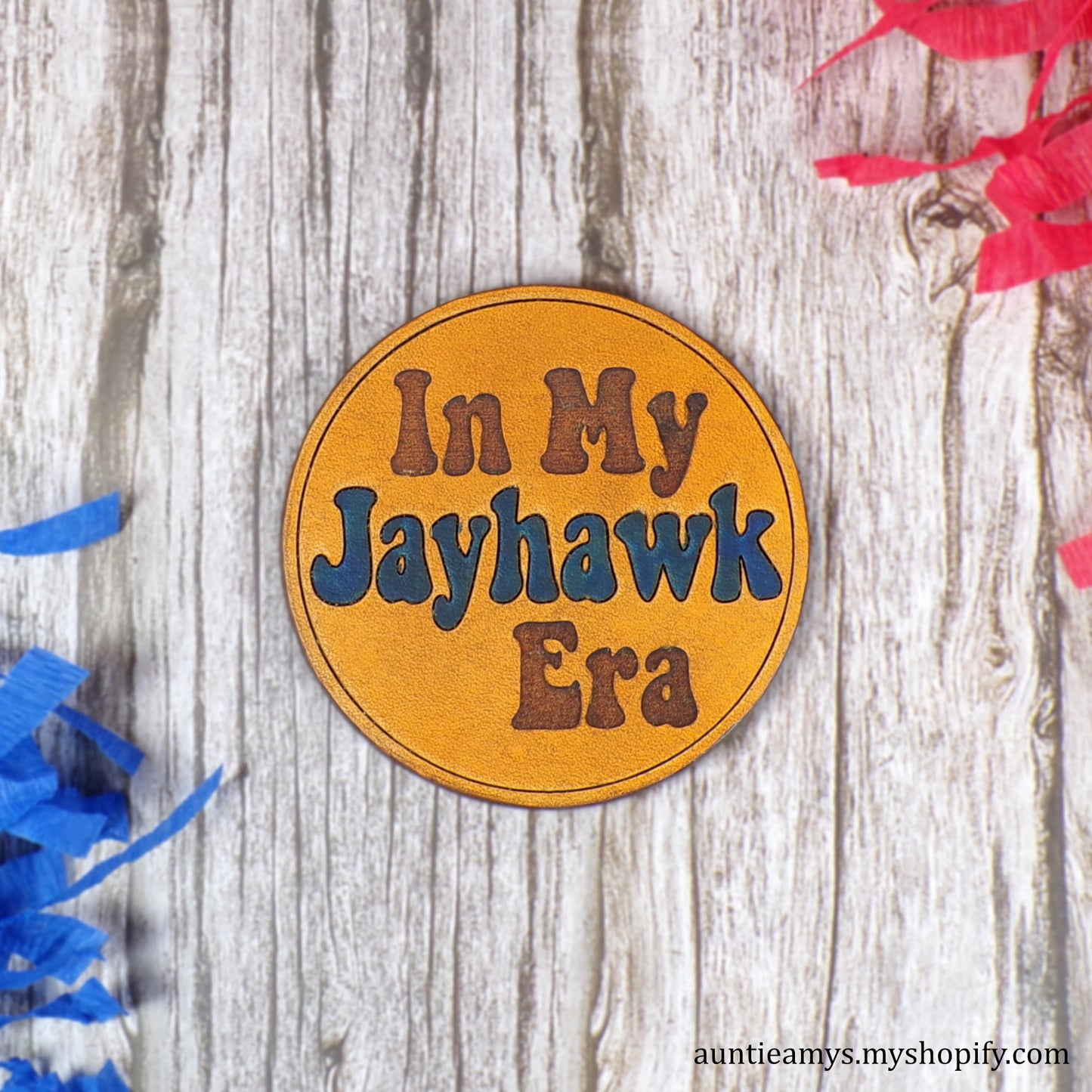 In My Jayhawk Era - Leather Coaster