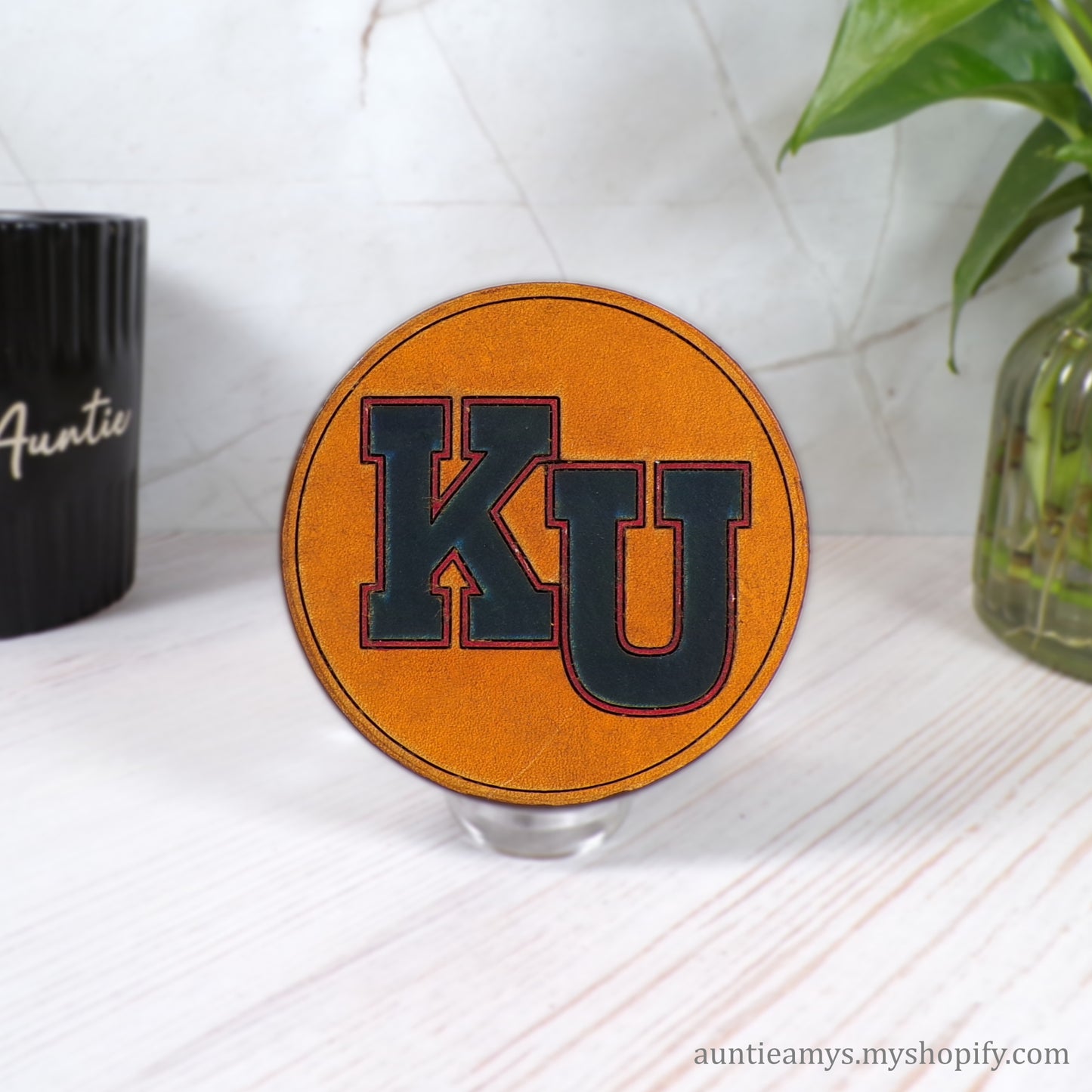 KU - Leather Coaster