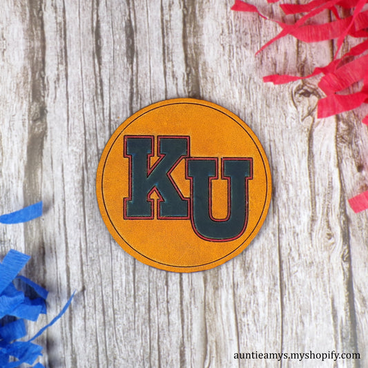 KU - Leather Coaster