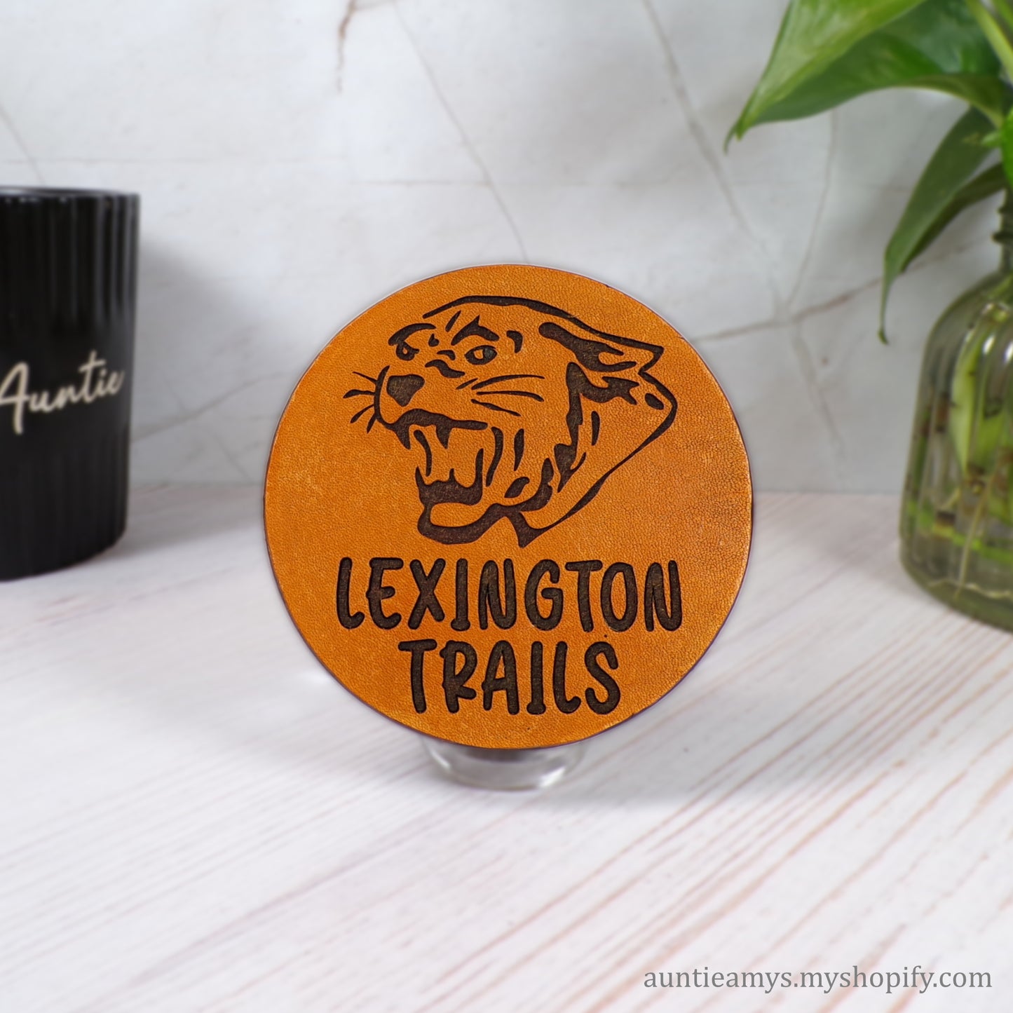 Lexington Trails Panthers - Leather Coaster