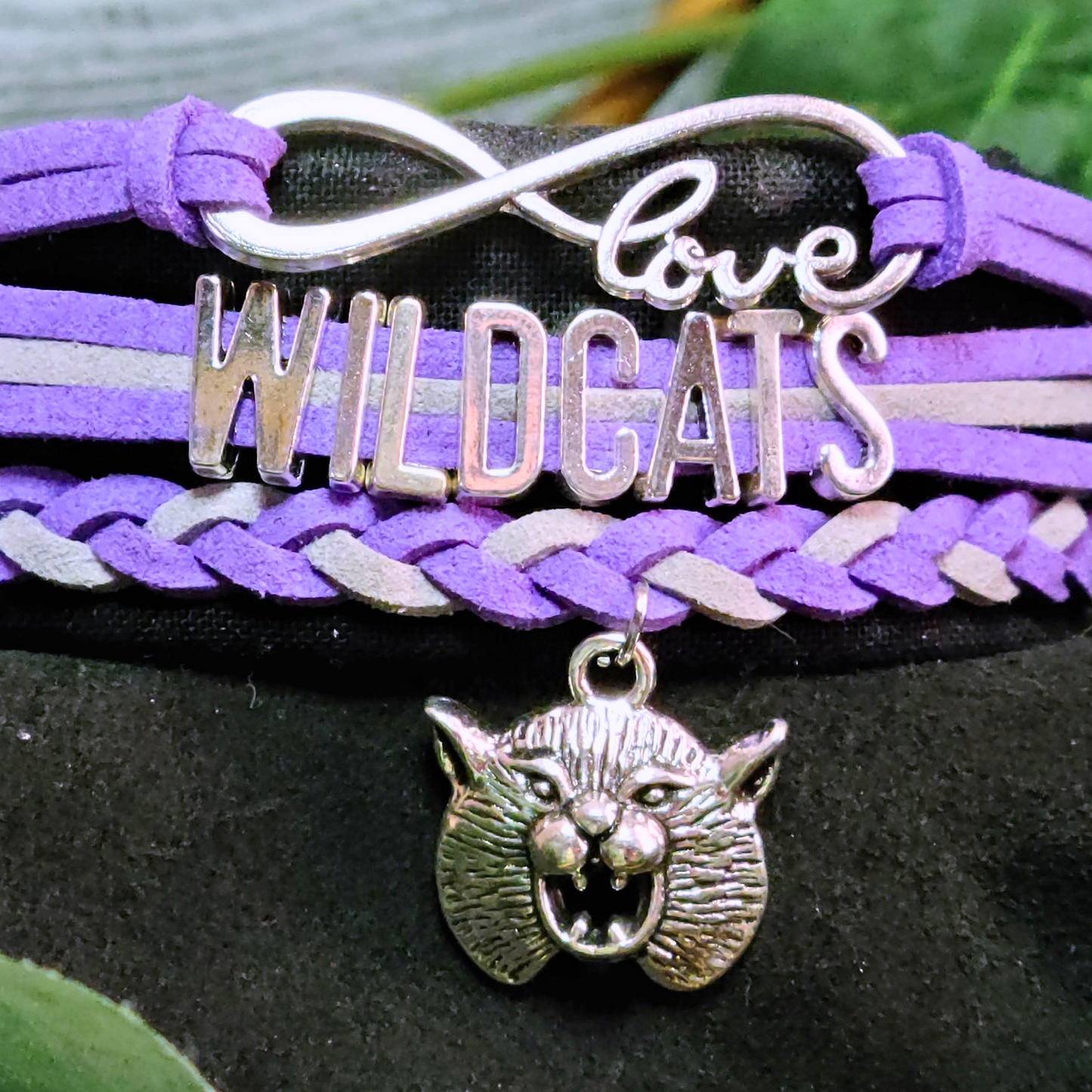 Wildcats Braided Charm Bracelet - K State Vintage