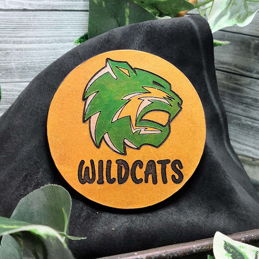 De Soto Wildcats - Leather Coaster