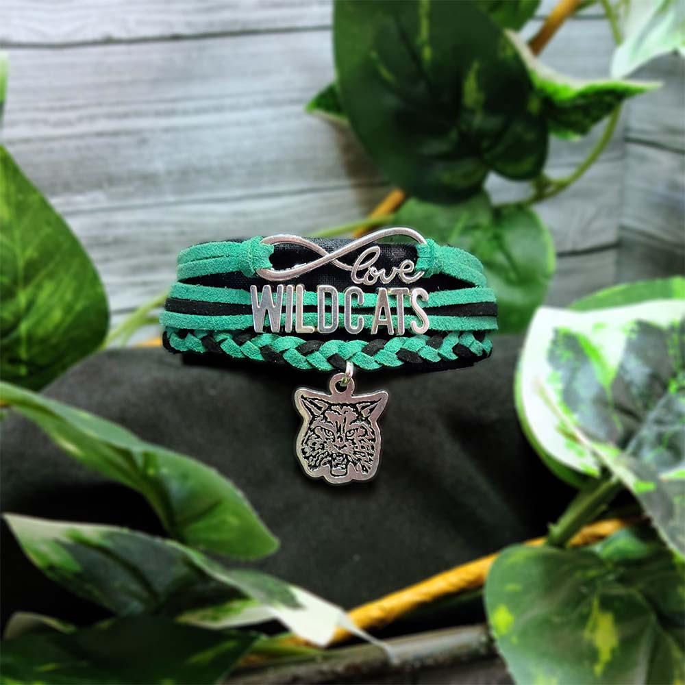 Wildcats Braided Charm Bracelet - De Soto HS