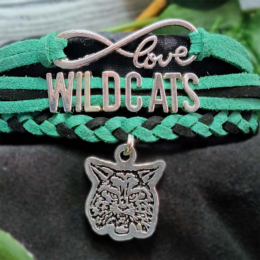 Wildcats Braided Charm Bracelet - De Soto HS