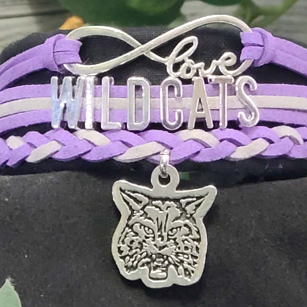 Wildcats Braided Charm Bracelet - K State